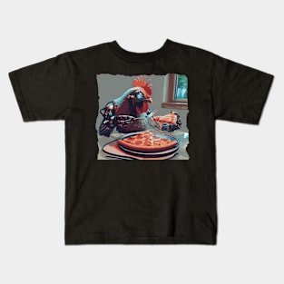 Chicken Robot Pepperoni Pizza Kids T-Shirt